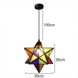 European Stained Glass Pendant Light Creative Star Pendant Lamp
