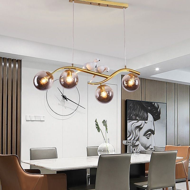 Modern Minimalist Branch Pendant Light 4 Lamp Decorative Light
