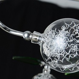 Chandelier 6 Light Country Aluminum Glass Chrome