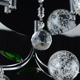 Chandelier 6 Light Country Aluminum Glass Chrome