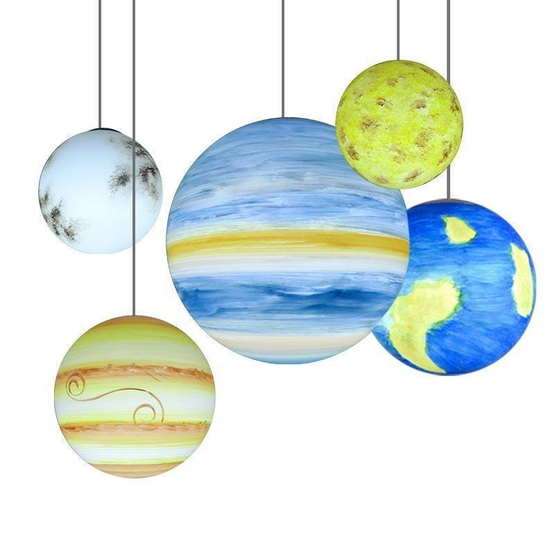 Nordic Planet Design Pendant Lamp Unique Solar System Planets Chandelier