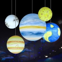Nordic Planet Design Pendant Lamp Unique Solar System Planets Chandelier