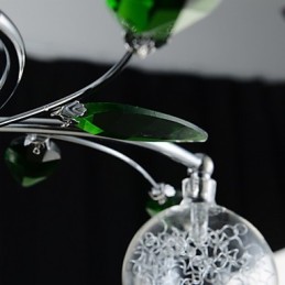 Chandelier 6 Light Country Aluminum Glass Chrome