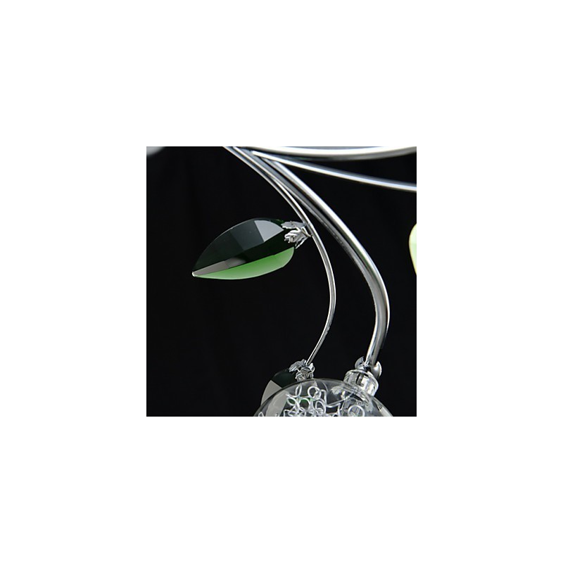 Chandelier 6 Light Country Aluminum Glass Chrome