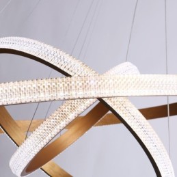 Modern Pendant Light Acrylic 3 Rings Lamp 80+60+40cm