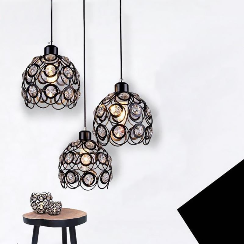 Hollow Crystal Iron Pendant Lamp Island Ideas