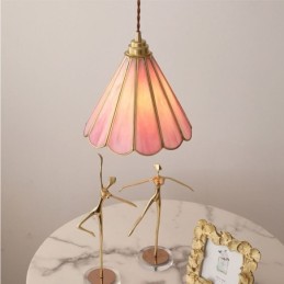 Japanese Style Glass Pendant Light Retro Petal Light Fixture