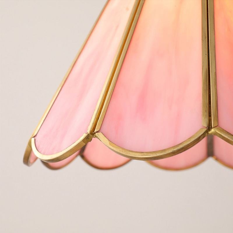 Japanese Style Glass Pendant Light Retro Petal Light Fixture