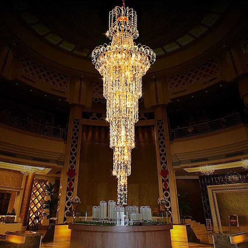 European Long Pendant Crystal Chandelier
