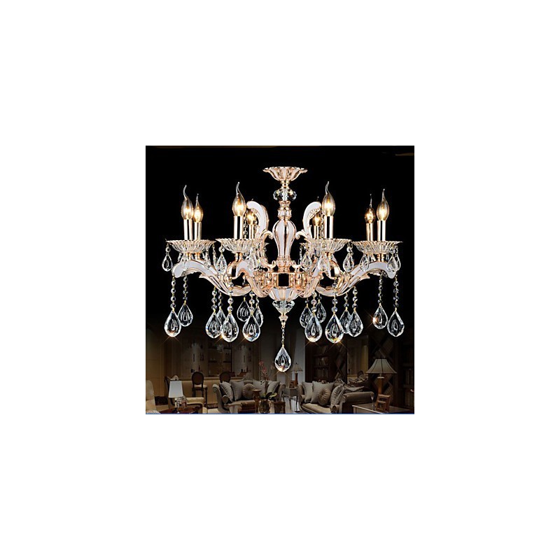 European Style luxury Candle Crystal Pendant Zinc Alloy lamps