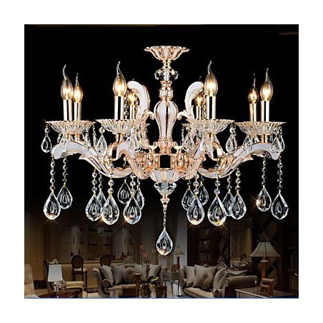 European Style luxury Candle Crystal Pendant Zinc Alloy lamps