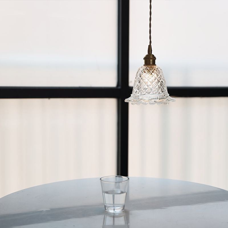 Modern Flower Glass Pendant Light 1 Light Decorative Light Fixture