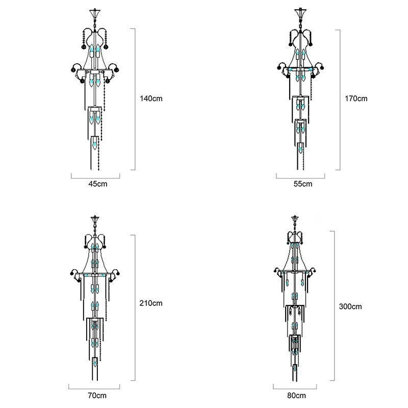 Elegant Long Pendant Crystal Chandelier