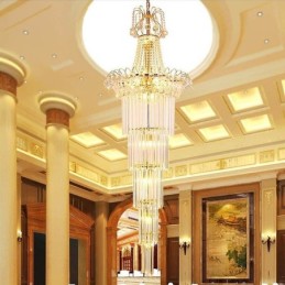 Elegant Long Pendant Crystal Chandelier