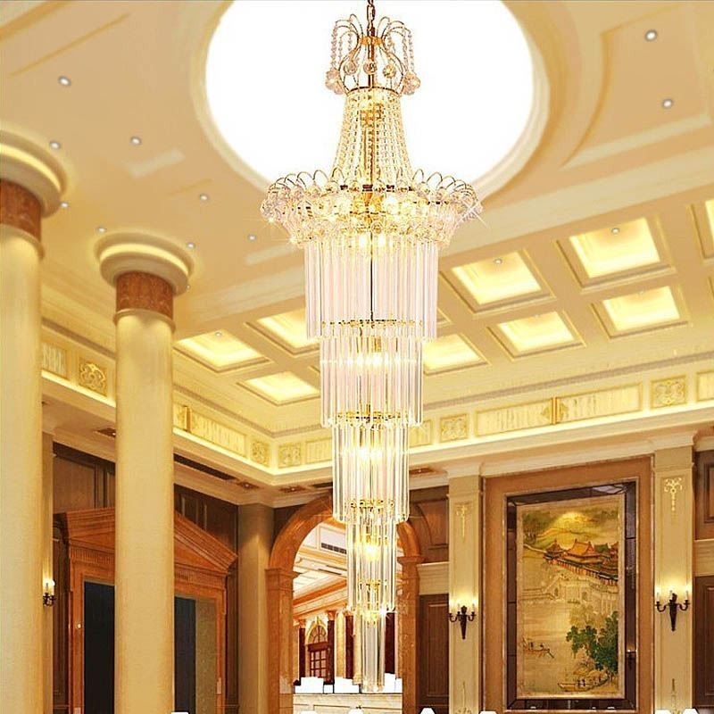 Elegant Long Pendant Crystal Chandelier