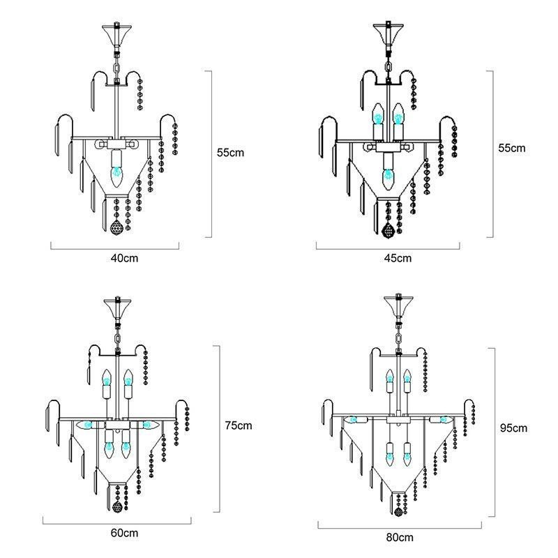 Modern Elegant Crystal Pendant Light Conical Chandelier