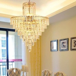 Modern Elegant Crystal Pendant Light Conical Chandelier