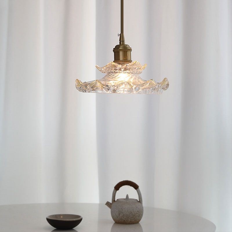Japanese Style Glass Pendant Light Lotus Glass Pendant Lamp