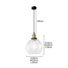 Contemporary Glass Pendant Light Round Water Pattern Glass Pendant Lamp