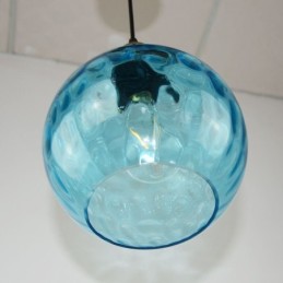 Contemporary Glass Pendant Light Round Water Pattern Glass Pendant Lamp
