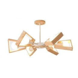 Modern Fan Shaped Chandelier Elegant Wood Pendant Light
