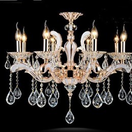 European Style luxury Candle Crystal Pendant Zinc Alloy lamps