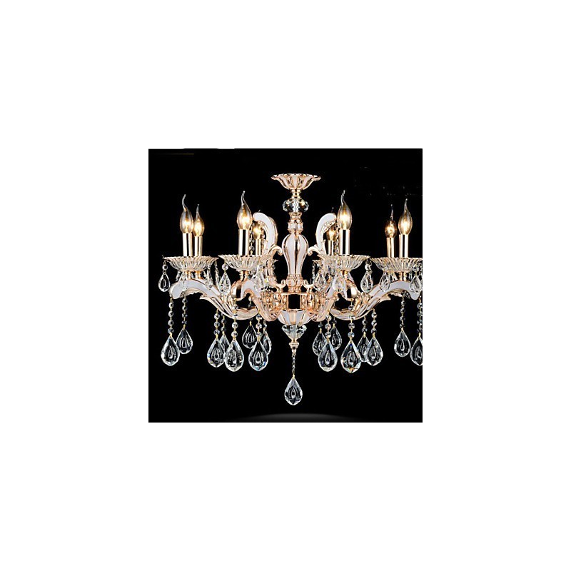 European Style luxury Candle Crystal Pendant Zinc Alloy lamps