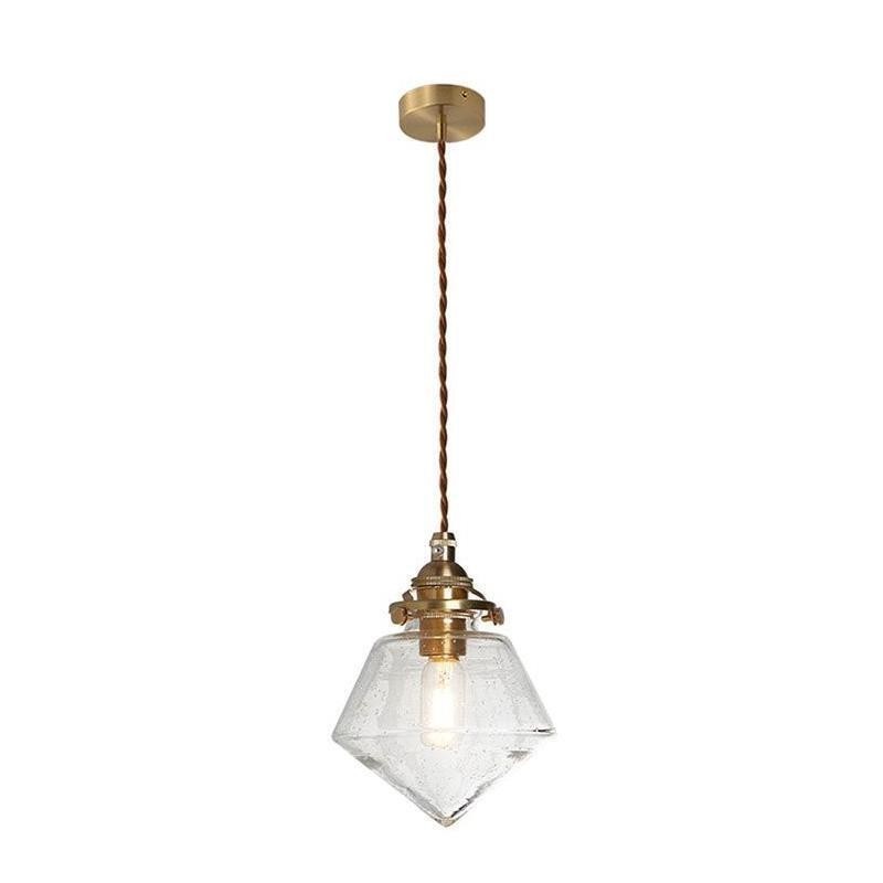 1 Light Diamond Glass Pendant Light Bubble Glass Light Fixture