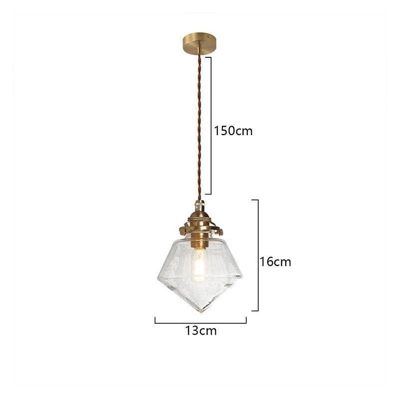 1 Light Diamond Glass Pendant Light Bubble Glass Light Fixture