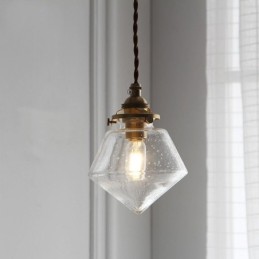 1 Light Diamond Glass Pendant Light Bubble Glass Light Fixture