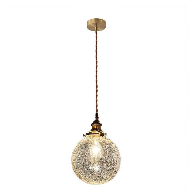 Glass Pendant Light Modern Crackle Ceiling Light Fixture
