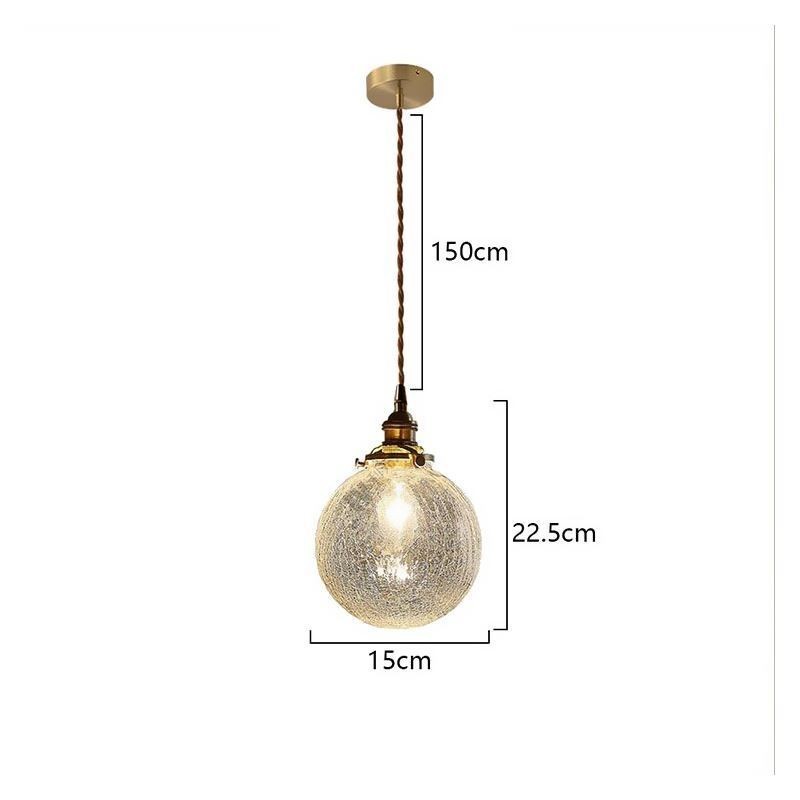 Glass Pendant Light Modern Crackle Ceiling Light Fixture