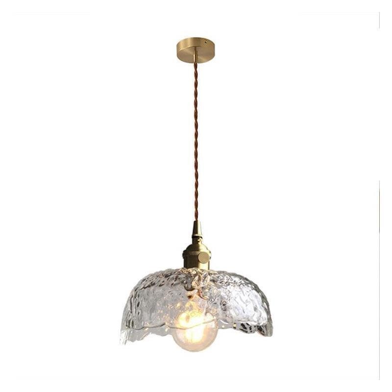 Irregular Brass Glass Pendant Light Hammer Glass Ceiling Light