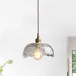 Irregular Brass Glass Pendant Light Hammer Glass Ceiling Light