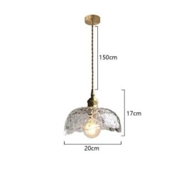 Irregular Brass Glass Pendant Light Hammer Glass Ceiling Light
