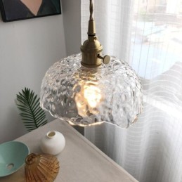 Irregular Brass Glass Pendant Light Hammer Glass Ceiling Light
