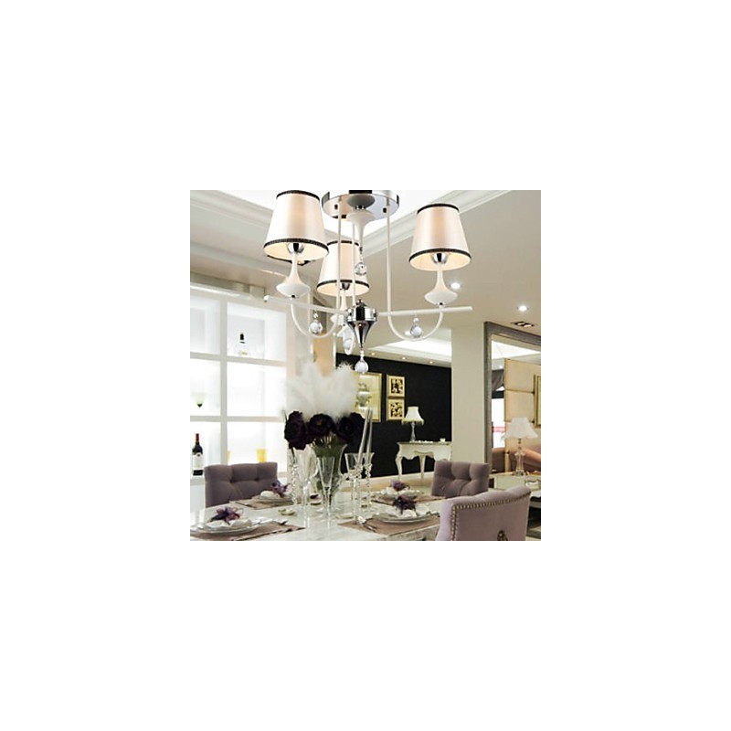 Modern Contemporary Crystal Chrome Metal Chandelier