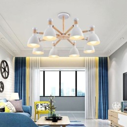 Nordic Macaron Pendant Light Creative Wood Chandelier