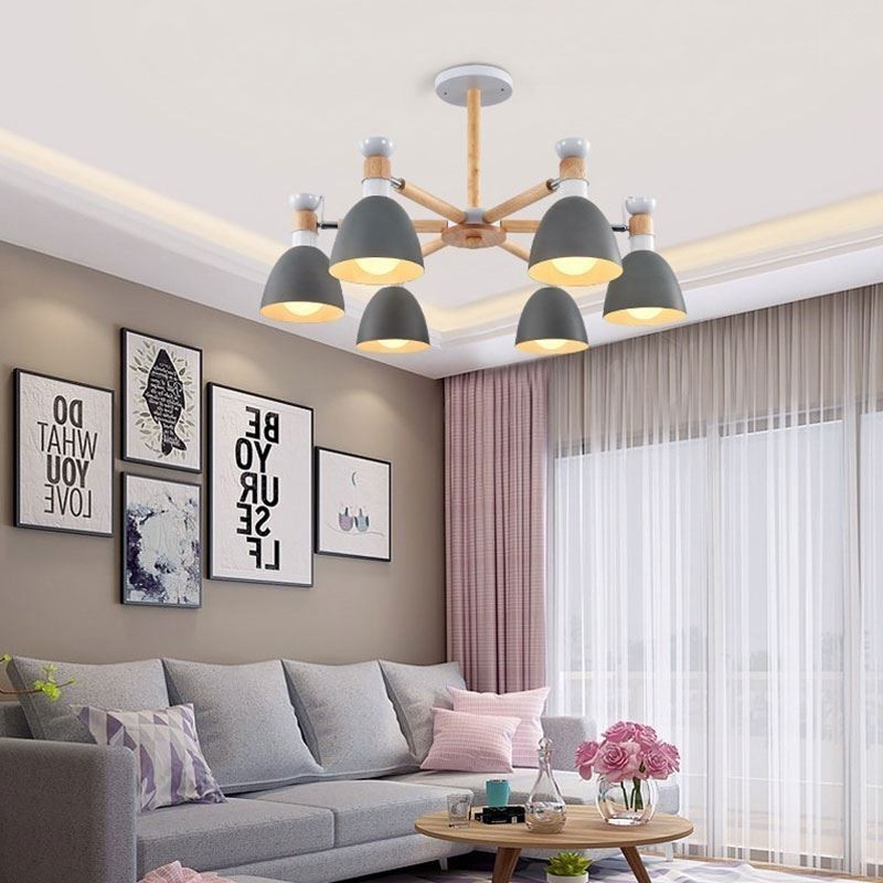 Nordic Macaron Pendant Light Creative Wood Chandelier