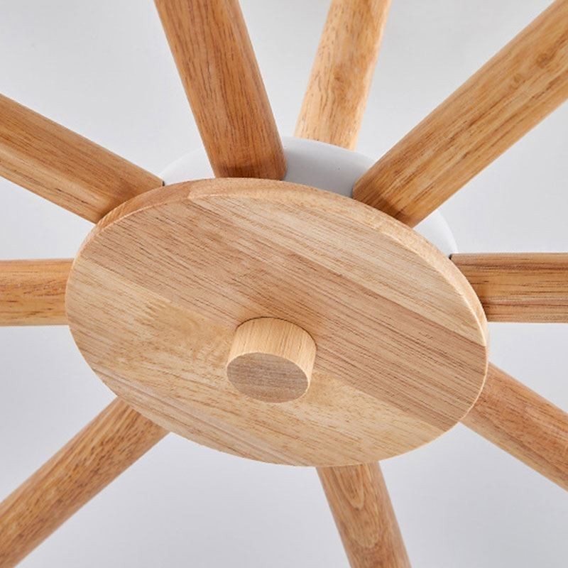 Nordic Macaron Pendant Light Creative Wood Chandelier