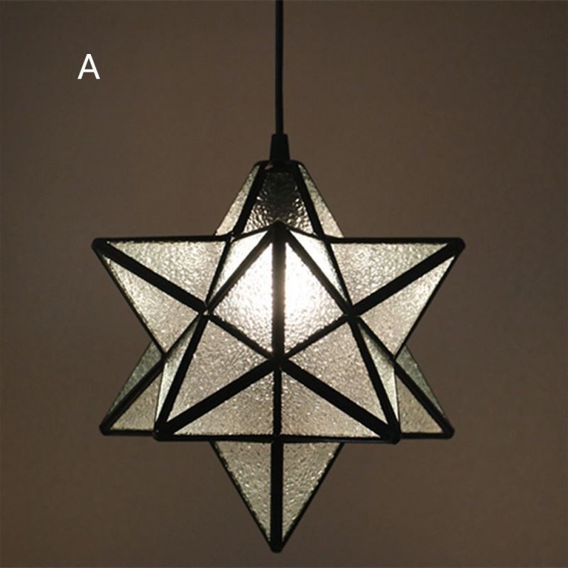 European Stained Glass Pendant Light Creative Star Pendant Lamp