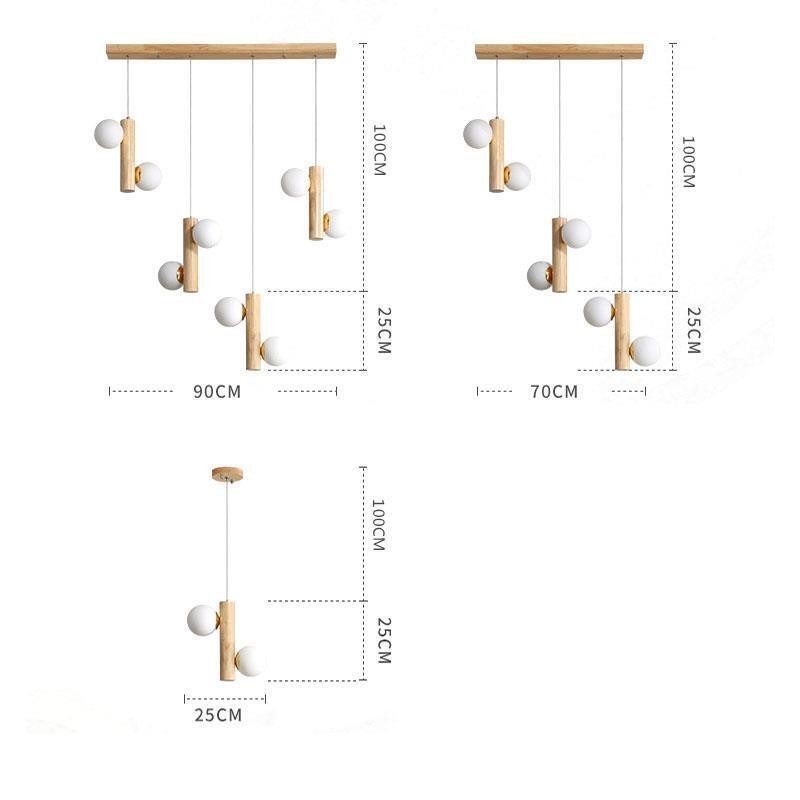 Wood Pendant Light Magic Bean Cluster Ceiling Light Island