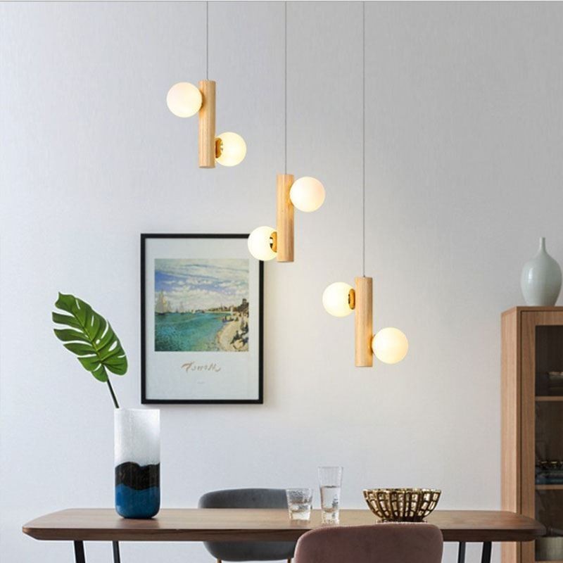 Wood Pendant Light Magic Bean Cluster Ceiling Light Island