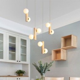 Wood Pendant Light Magic Bean Cluster Ceiling Light Island
