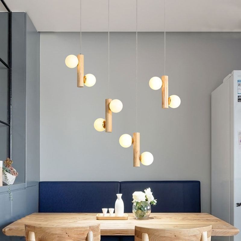 Wood Pendant Light Magic Bean Cluster Ceiling Light Island
