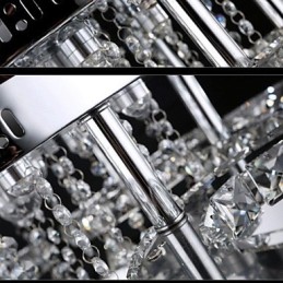 Modern Contemporary Crystal Chrome Metal Flush Mount