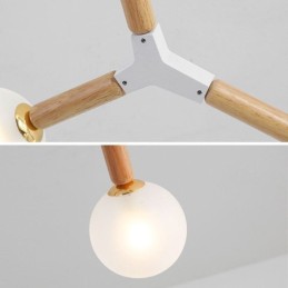 Nordic Magic Bean Pendant Light Creative Wooden Lighting