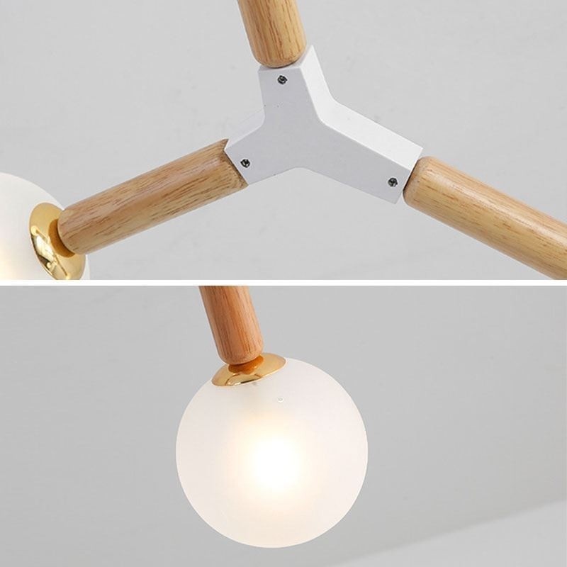 Nordic Magic Bean Pendant Light Creative Wooden Lighting
