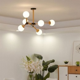 Nordic Magic Bean Pendant Light Creative Wooden Light Fitting
