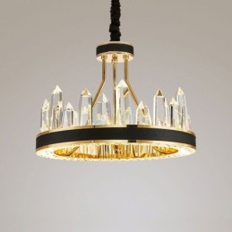 Modern Crystal Pendant Light Circle Crystal Ceiling Light